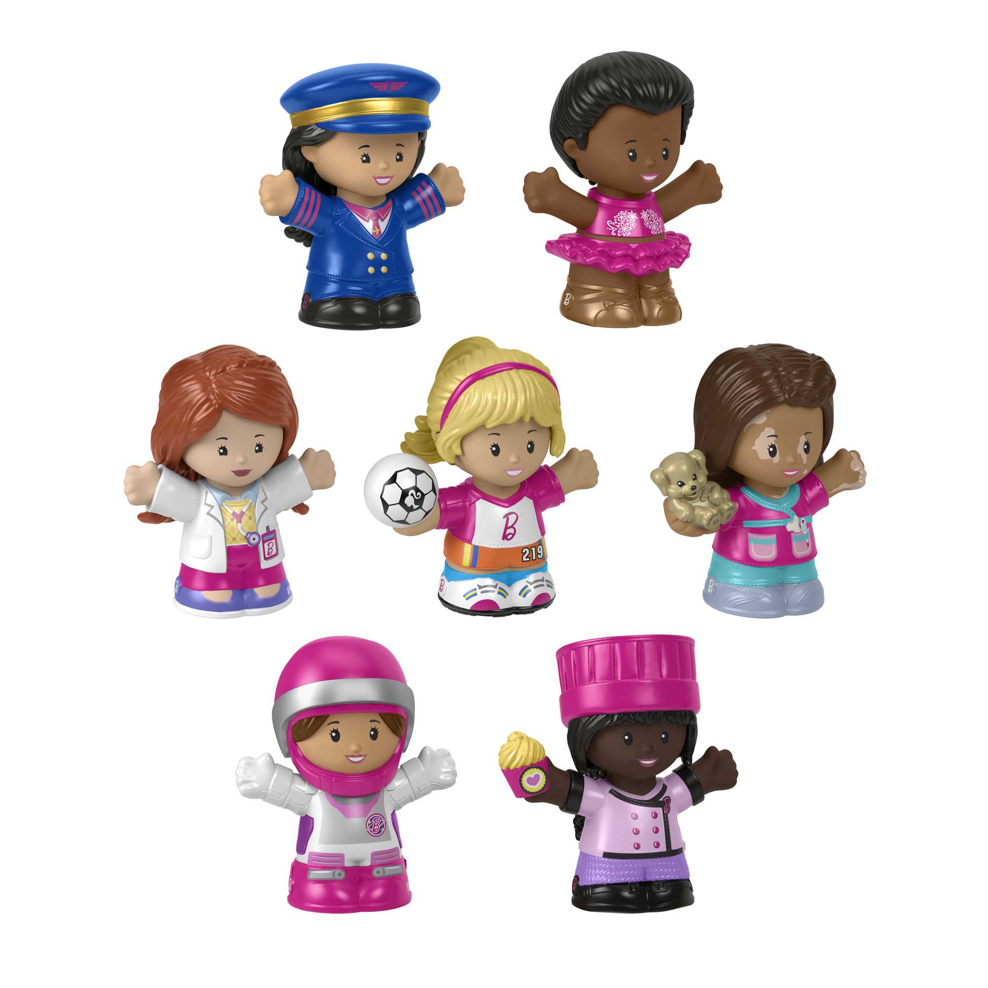 Fisher-Price Little People Barbie You Can Be Anything Figure Pack, 7-Piece Toddler Toy