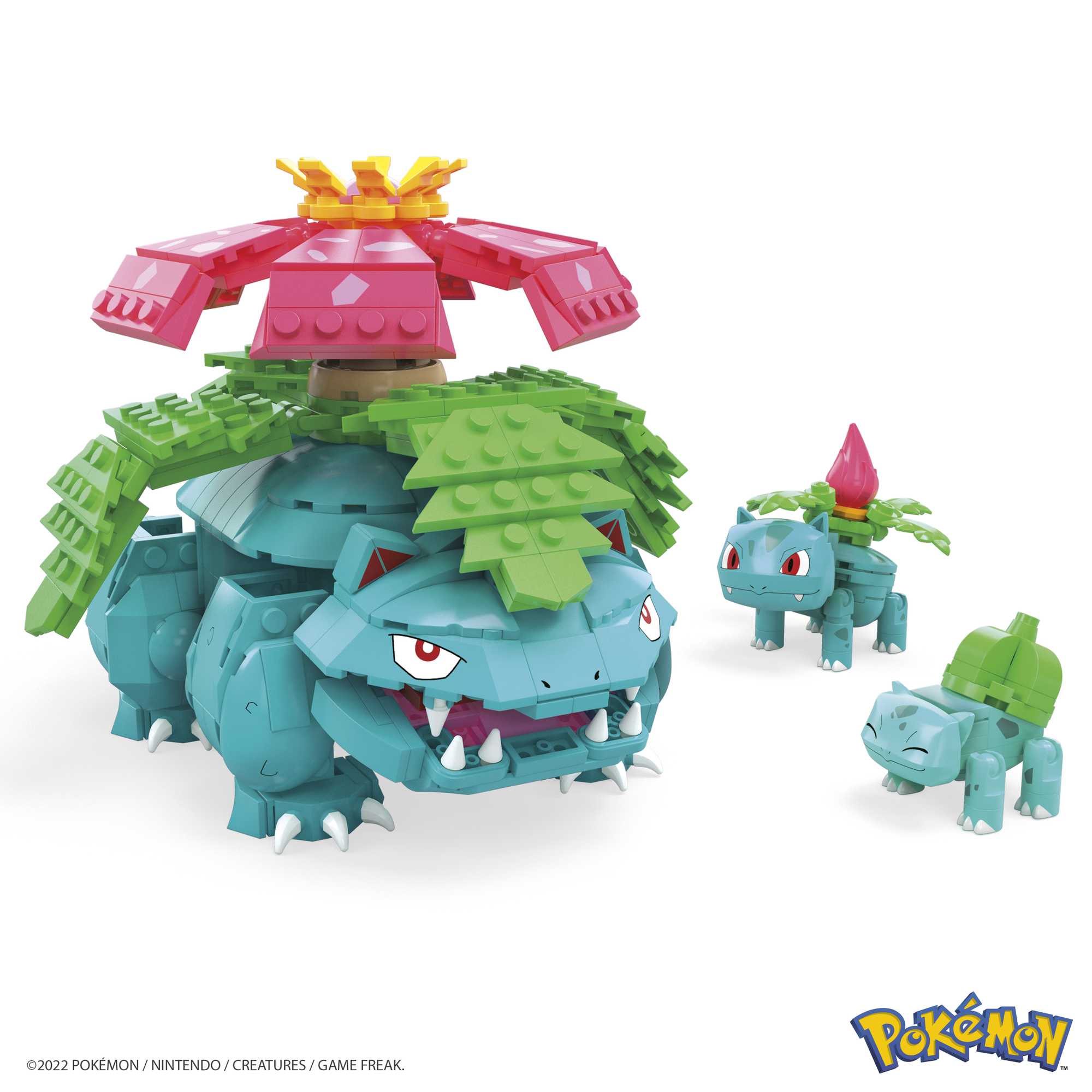 MEGA Pokémon Building Toy Kit Bulbasaur Set With 3 Action Figures (622 Pieces) For Kids