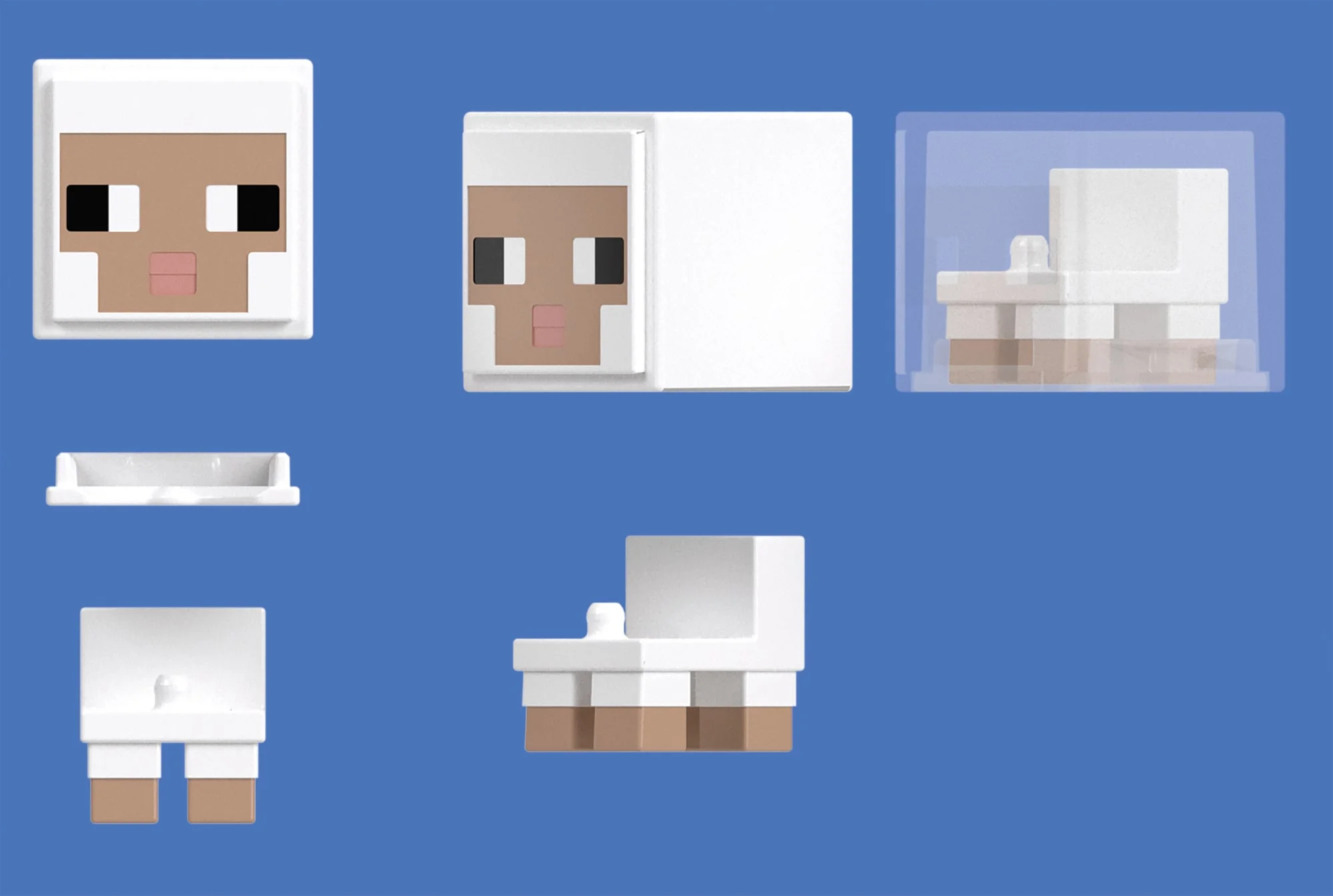 Minecraft Mini Action Figures 5-Pack, Mob Head Minis Farmland Friends Toy Set With Pixelated Design