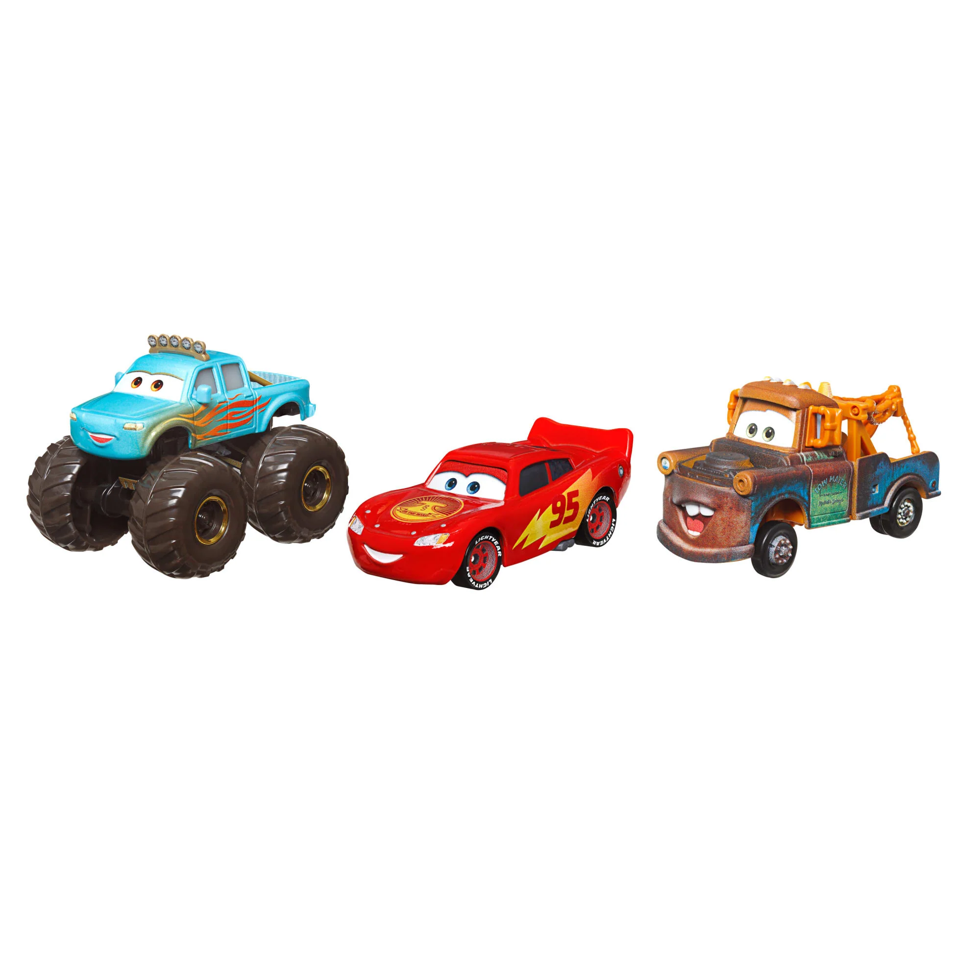 Disney And Pixar Cars On the Road 3-Pack Of 1:55 Scale Character Vehicles, Collectible Set