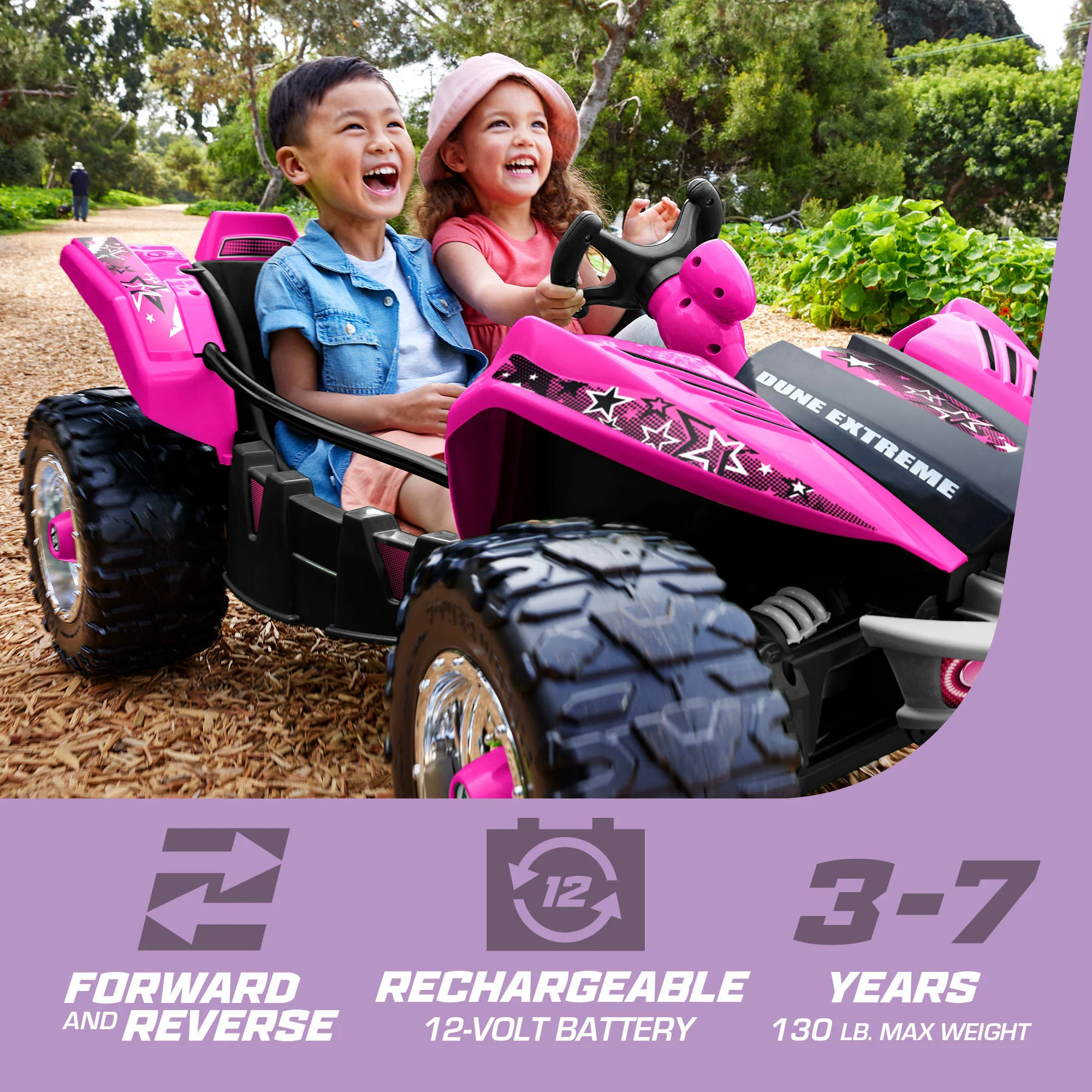 Power Wheels Dune Racer Extreme Battery-Powered Ride-On Vehicle With Charger, Pink