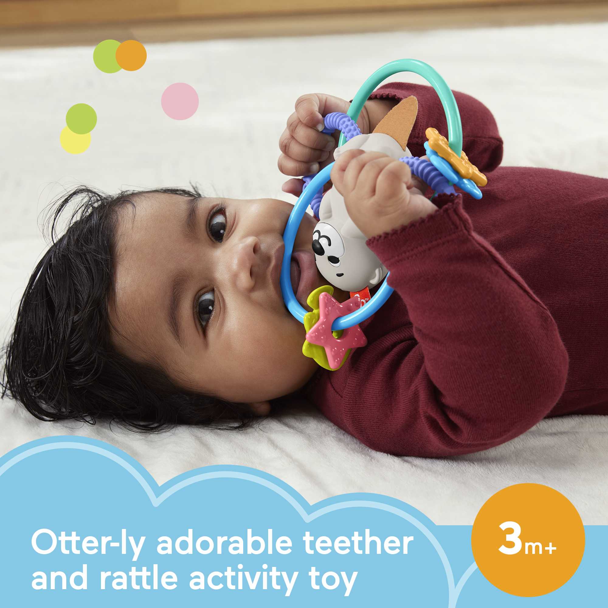 Fisher-Price Baby Rattle And BPA-Free Teething Toy For Newborns, Twist & Teethe Otter