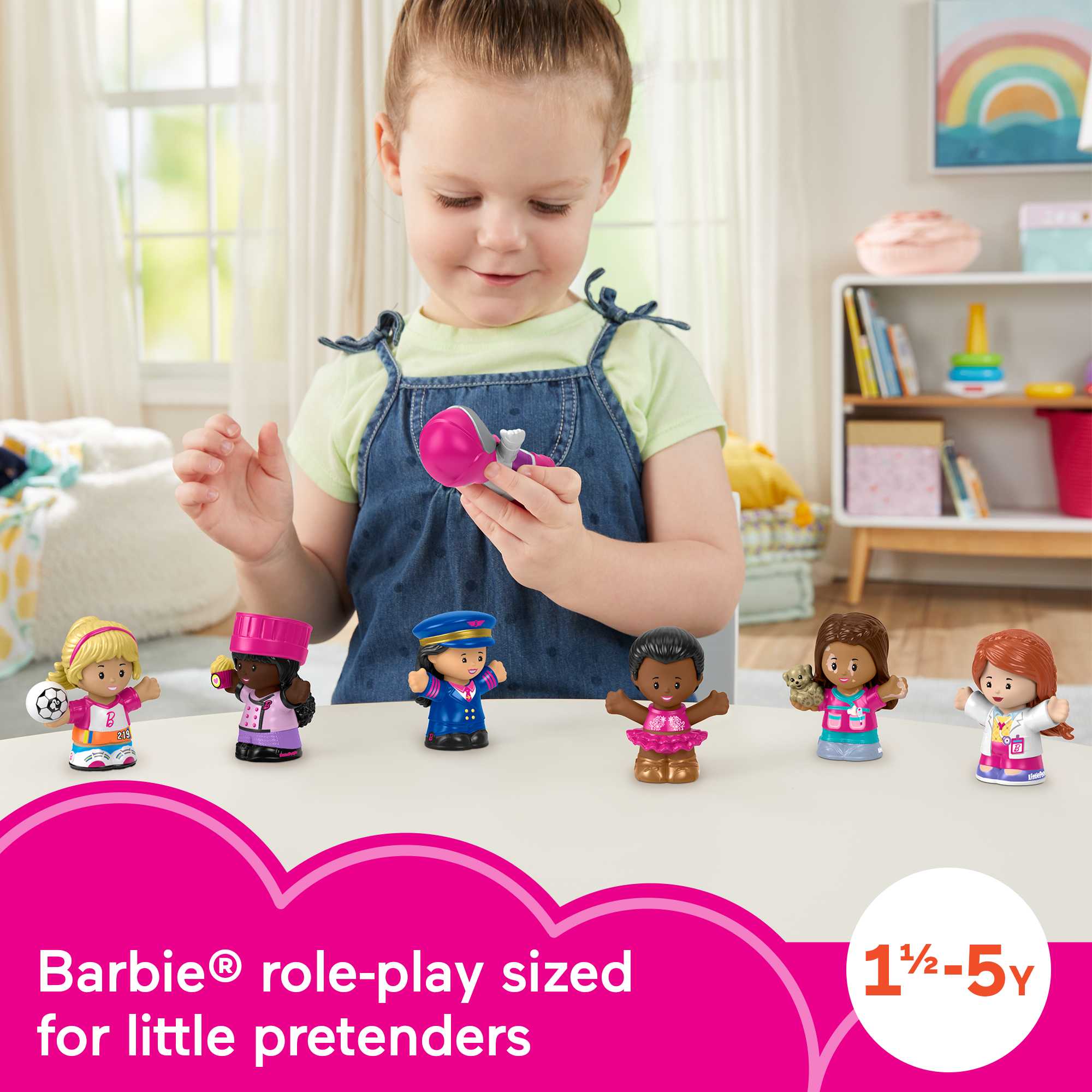 Fisher-Price Little People Barbie You Can Be Anything Figure Pack, 7-Piece Toddler Toy