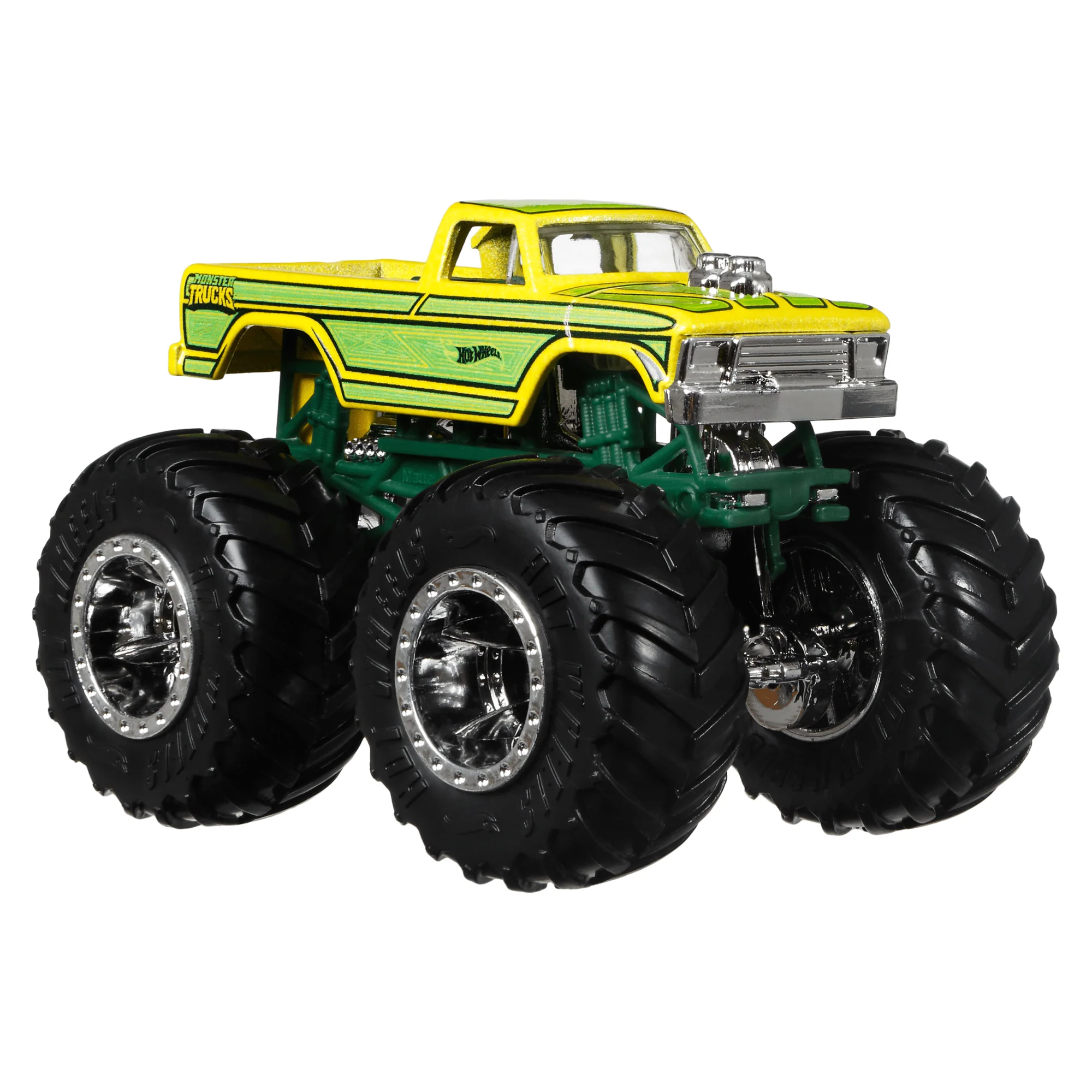 Hot Wheels Monster Trucks Vehículo de Juguete Camión Highriders Midwest Madness + Sudden Stop Amarillo