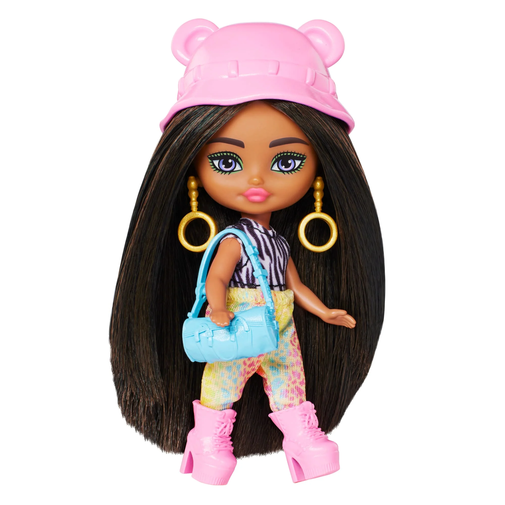 Barbie Extra Mini Minis Travel Doll With Safari Animal Print Fashion, Barbie Extra Fly