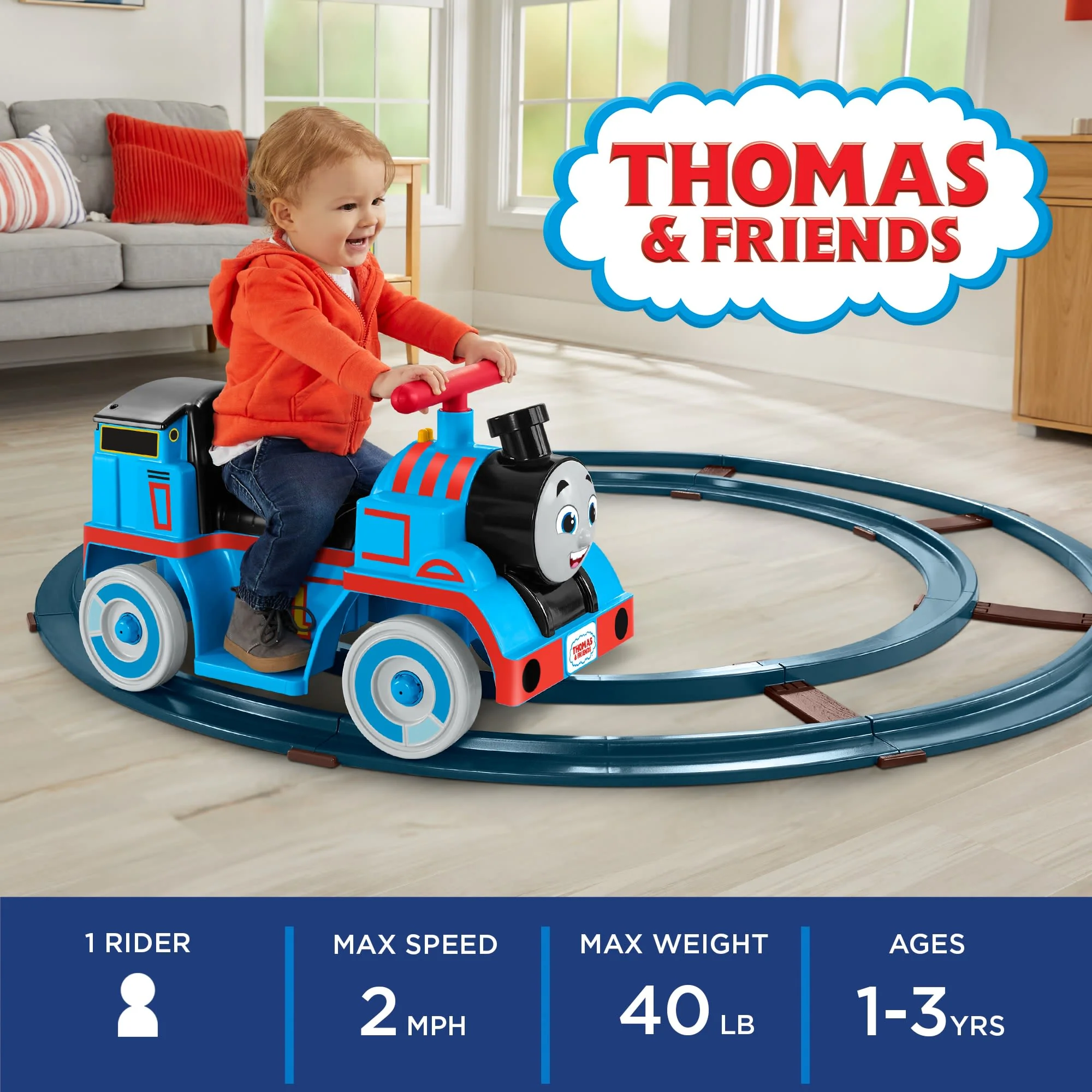 Power Wheels Thomas & Friends Thomas With Track Ride-On Toy Train For Toddlers