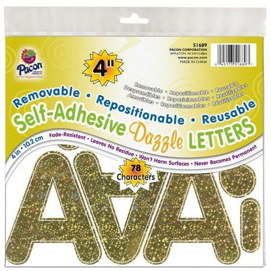 Gold Dazzle Letters 4in 78 Characaters