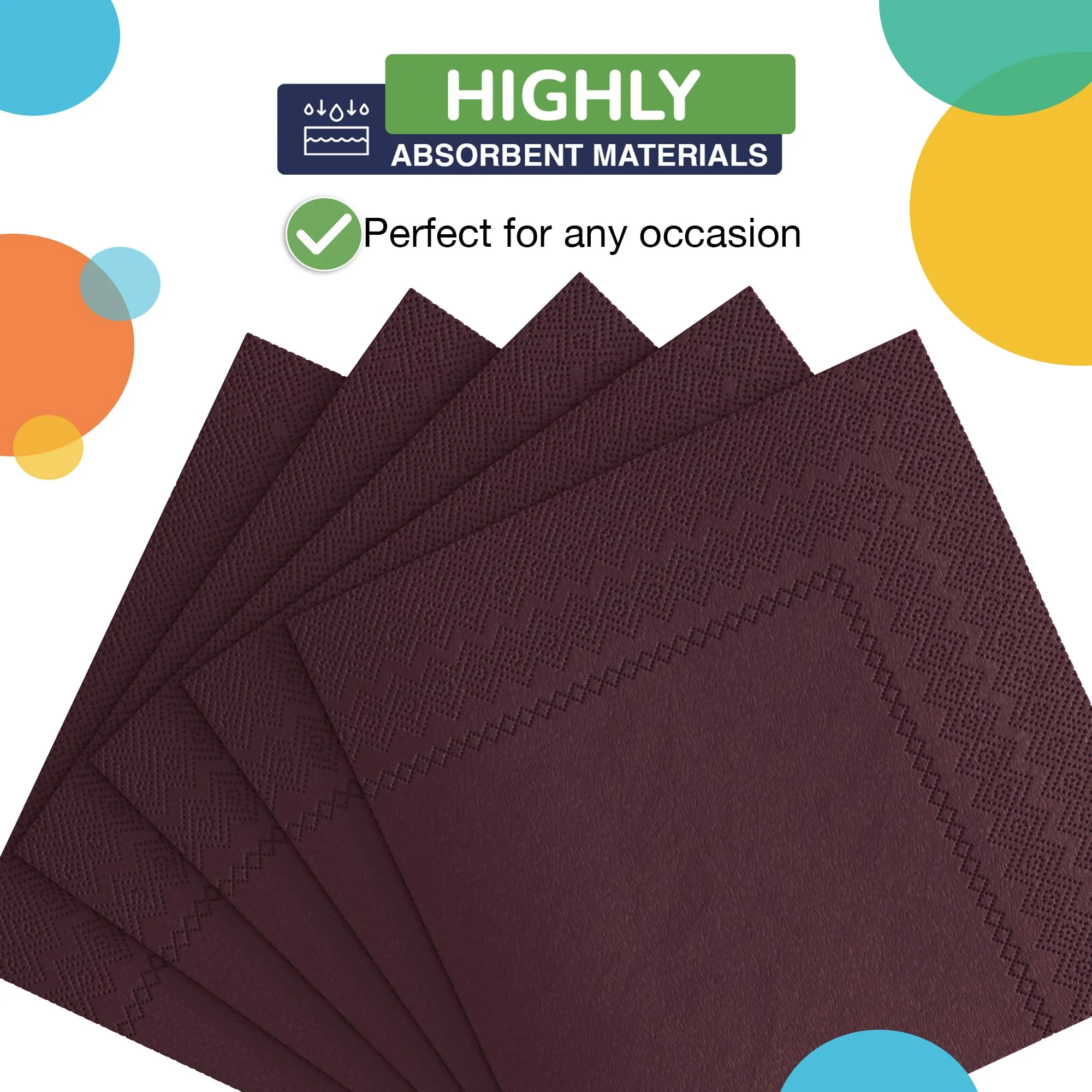 Brown Beverage Napkins | 50 Count