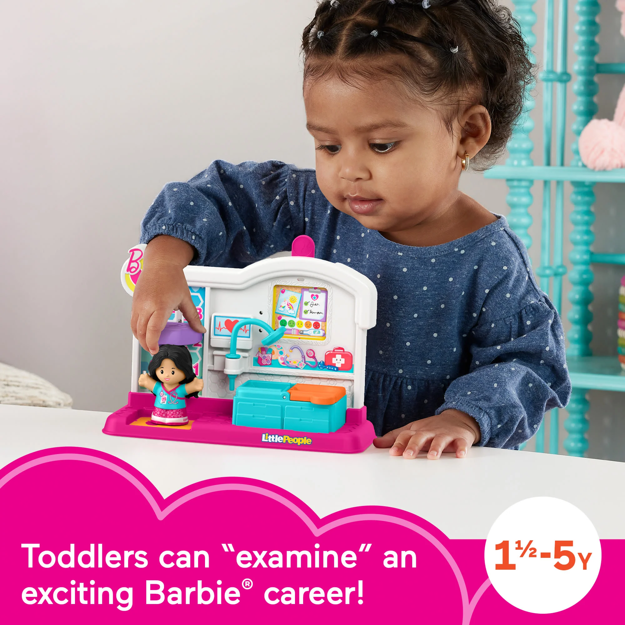 Fisher Price Little People Barbie Doctor Playset For Toddlers & Preschool Kids, 2 Pieces