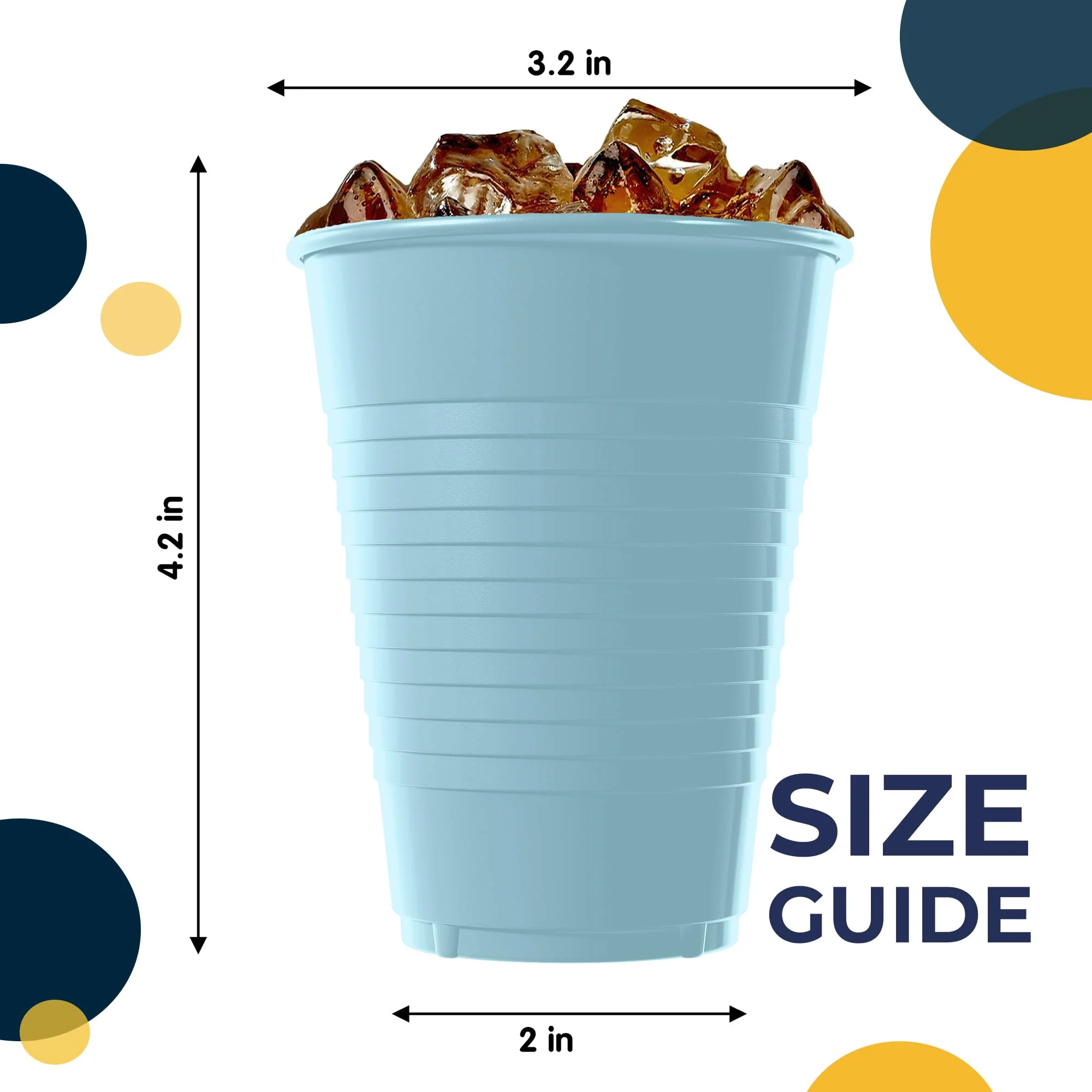 12 Oz. Light Blue Plastic Cups | 50 Count