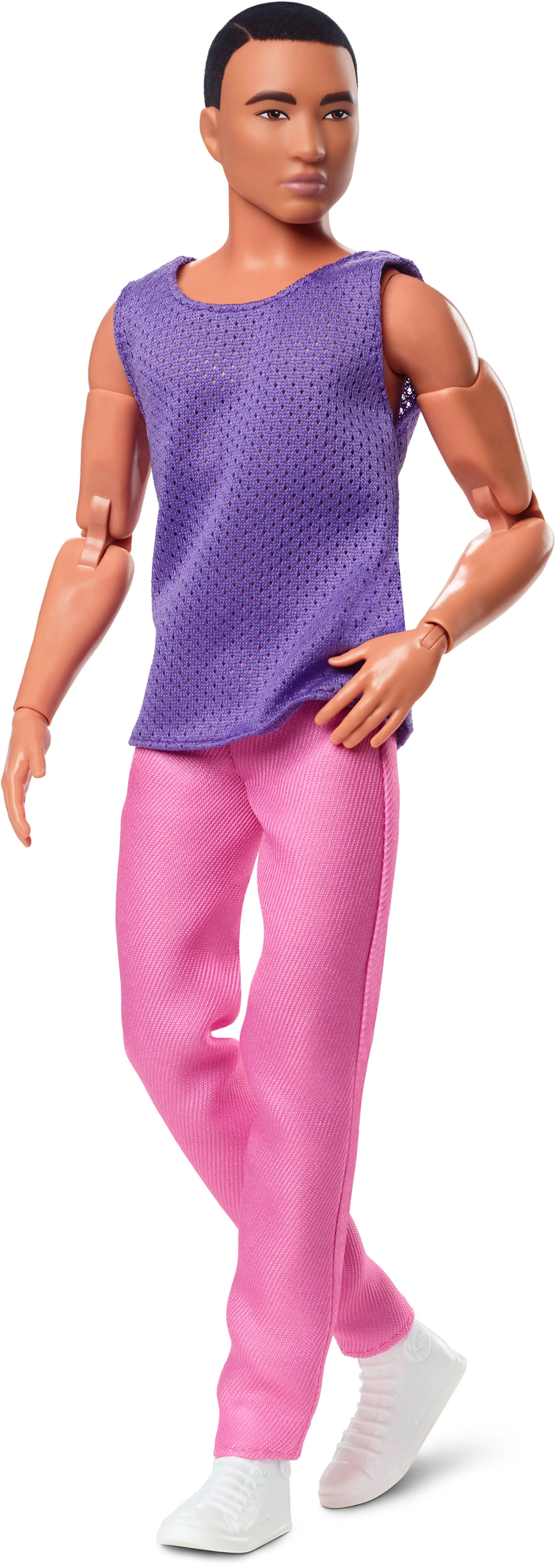 Ken Doll, Barbie Looks, Black Hair, Purple Top With Pink Pants