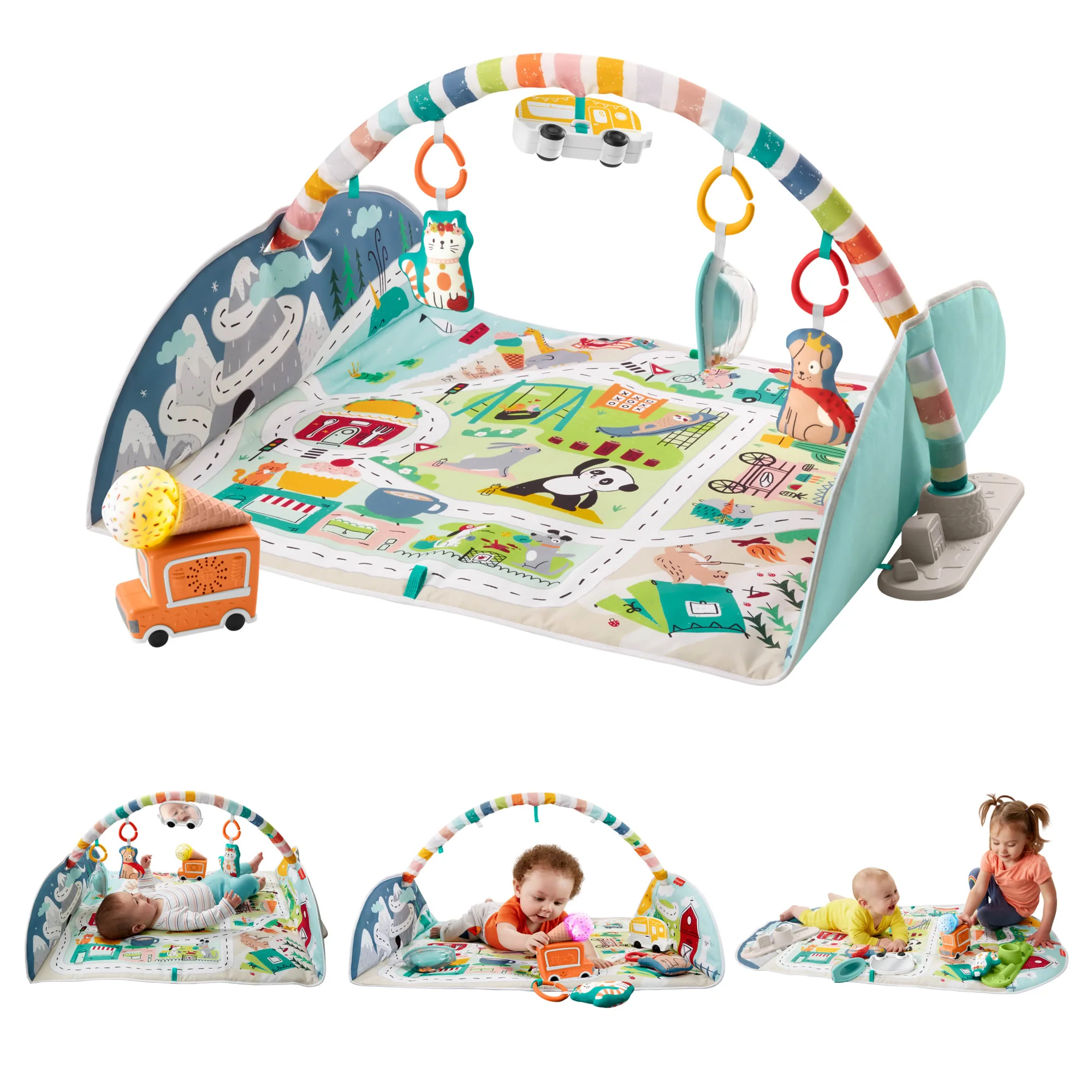 Fisher-Price Activity City Gym To Jumbo Play Mat With Music And Lights