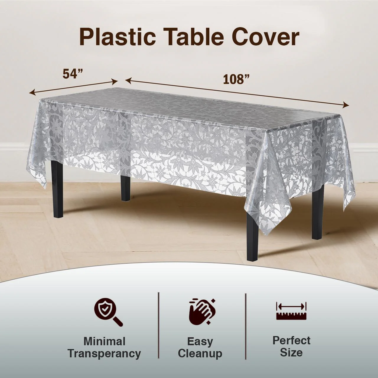 Silver Lace Table Cover