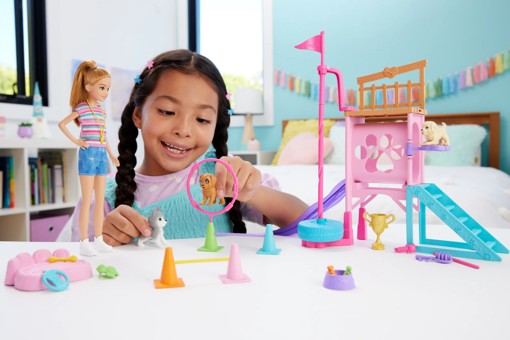 Barbie And Stacie To the Rescue Puppy Playground Playset With Doll, 3 Pet Dog Figures, & Accessories