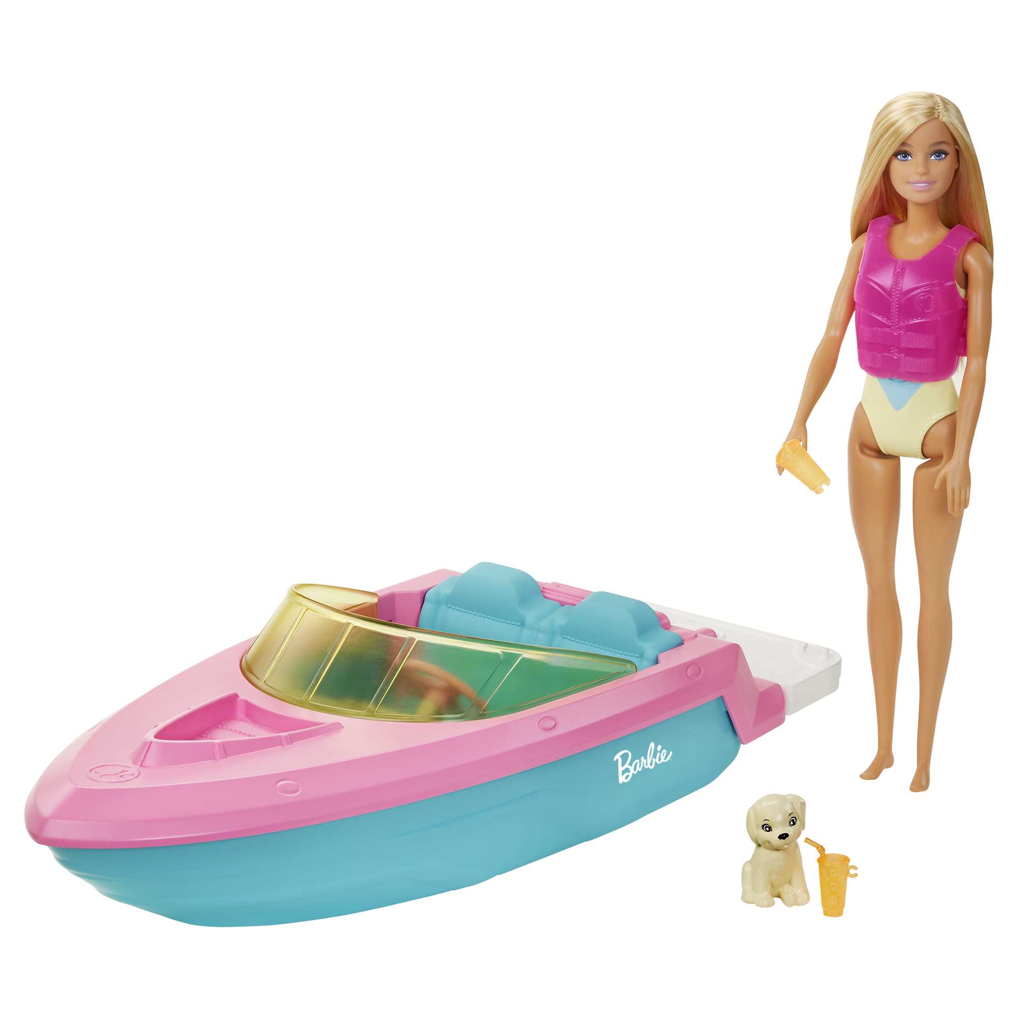 Barbie Doll And Boat With Puppy And Accessories, Floats in Water, For 3 To 7 Year Olds
