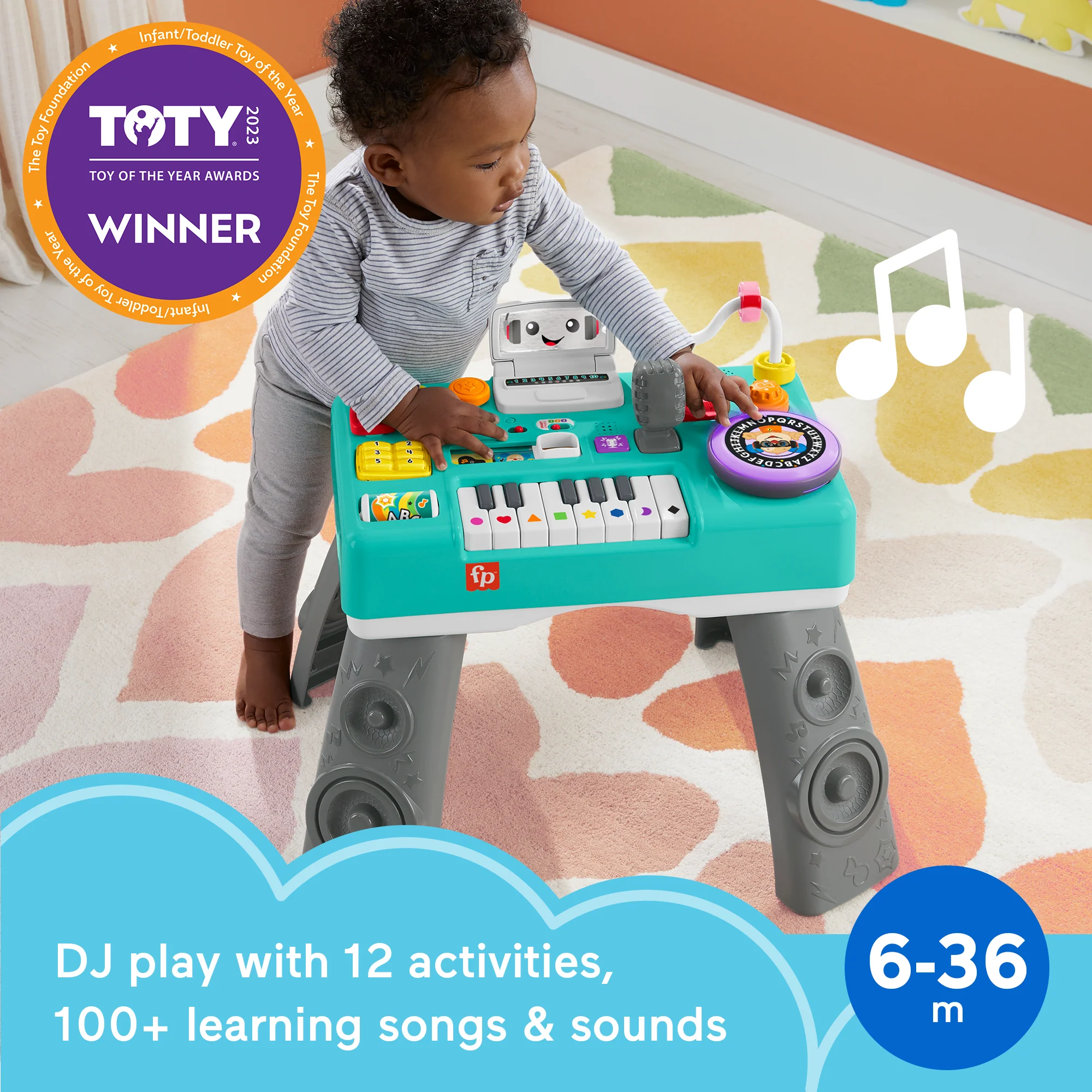 Fisher-Price Laugh & Learn Mix & Learn DJ Table, Musical Learning Toy For Baby & Toddler