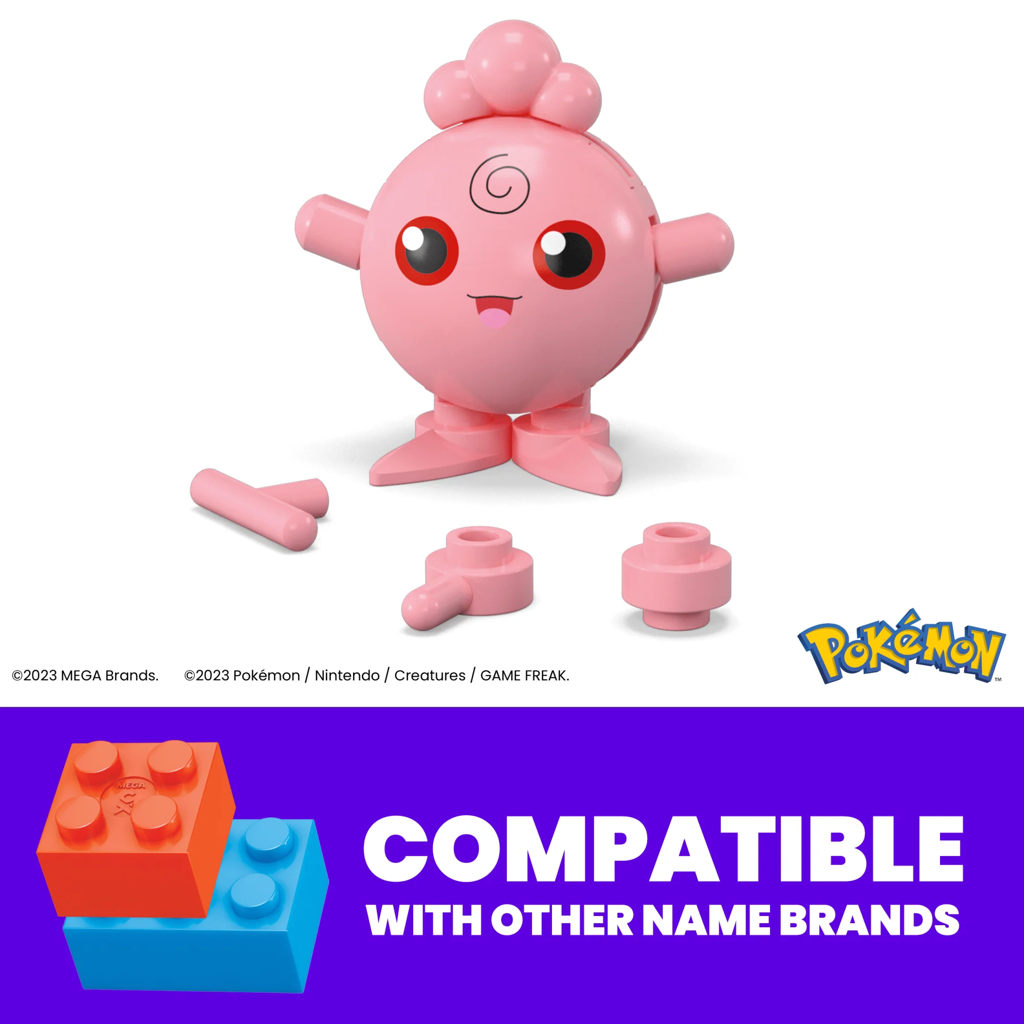 MEGA Pokémon Igglybuff Building Toy Kit, Poseable Action Figure (18 Pieces) For Kids