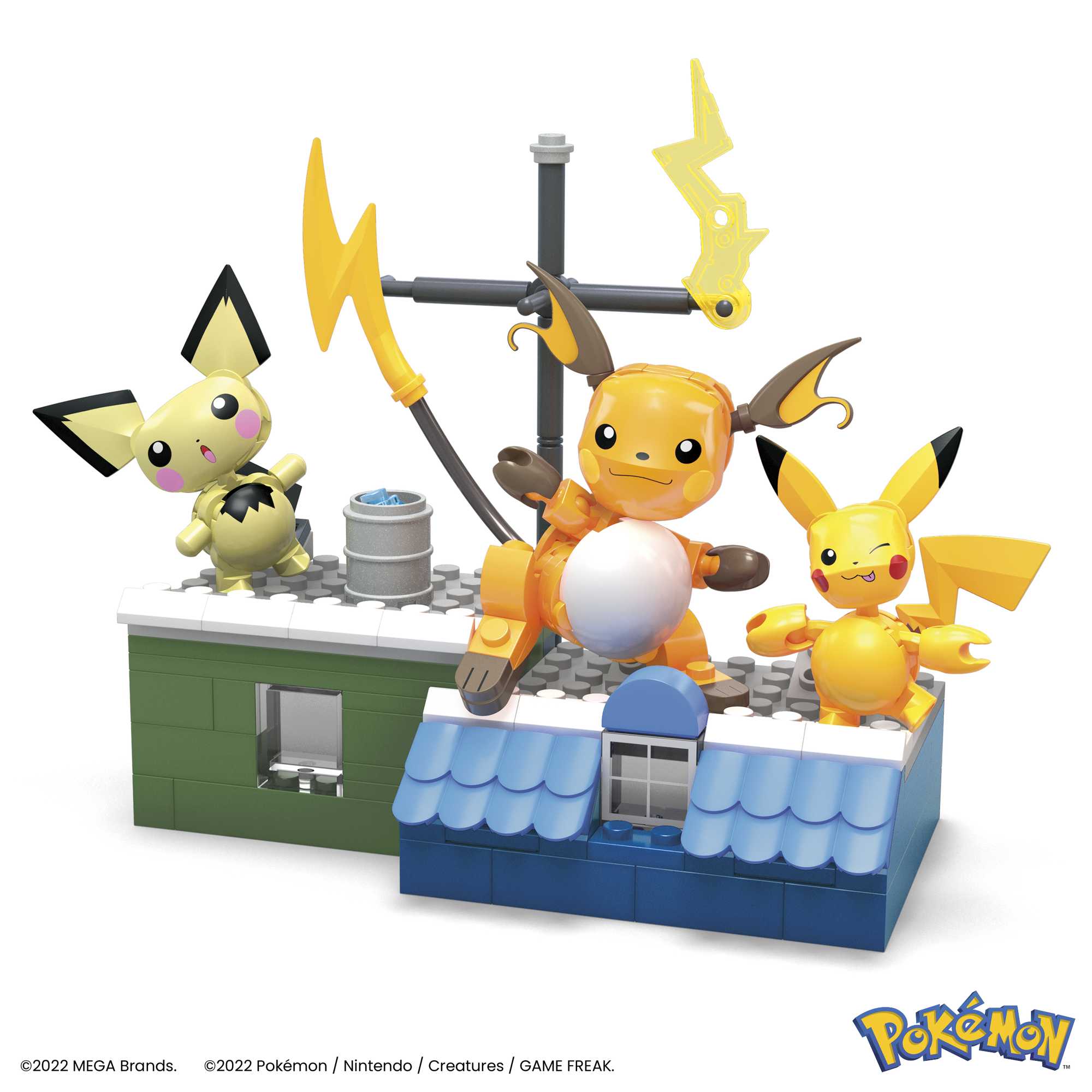 MEGA Pokémon Pikachu Evolution Set With Posable Figures Building Set For Kids (160 Pcs)
