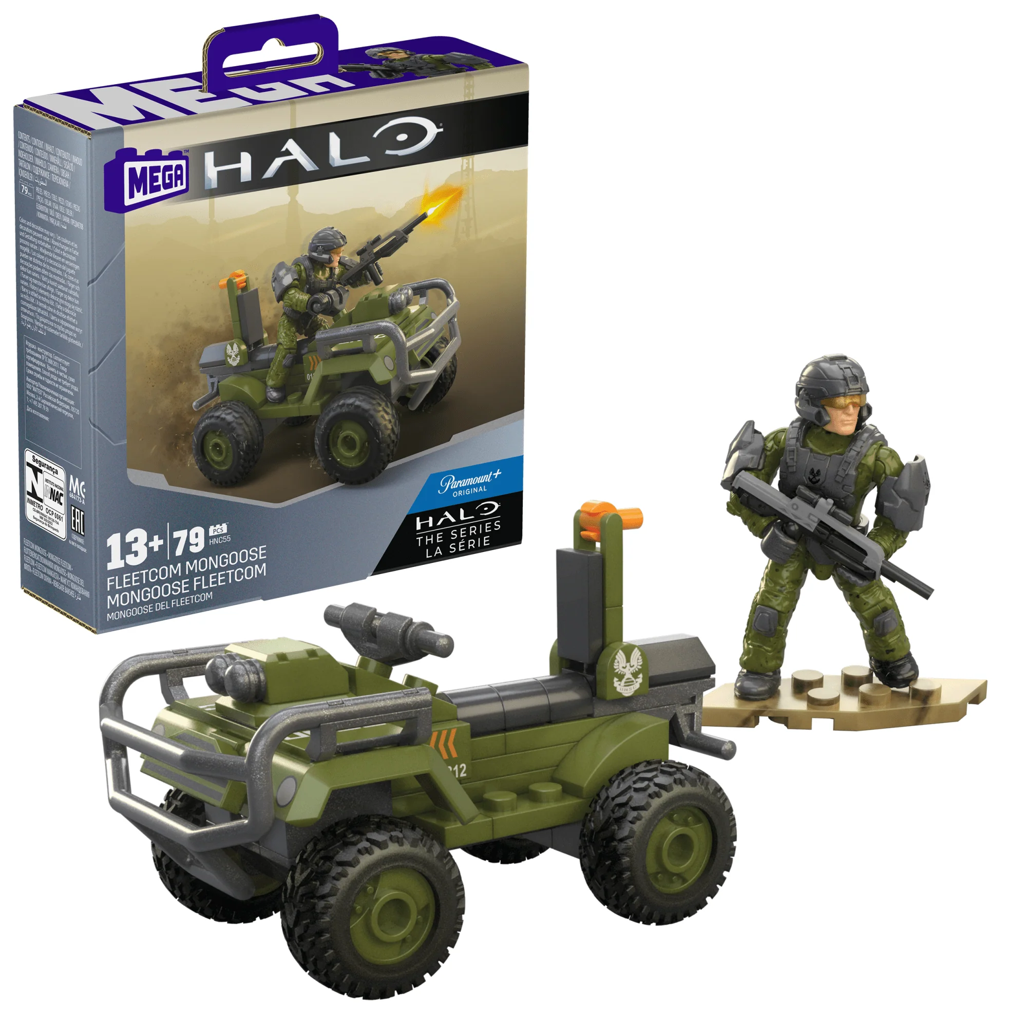 MEGA Halo Fleetcom Mongoose Vehicle Building Kit With Micro Action Figure (79 Pieces)
