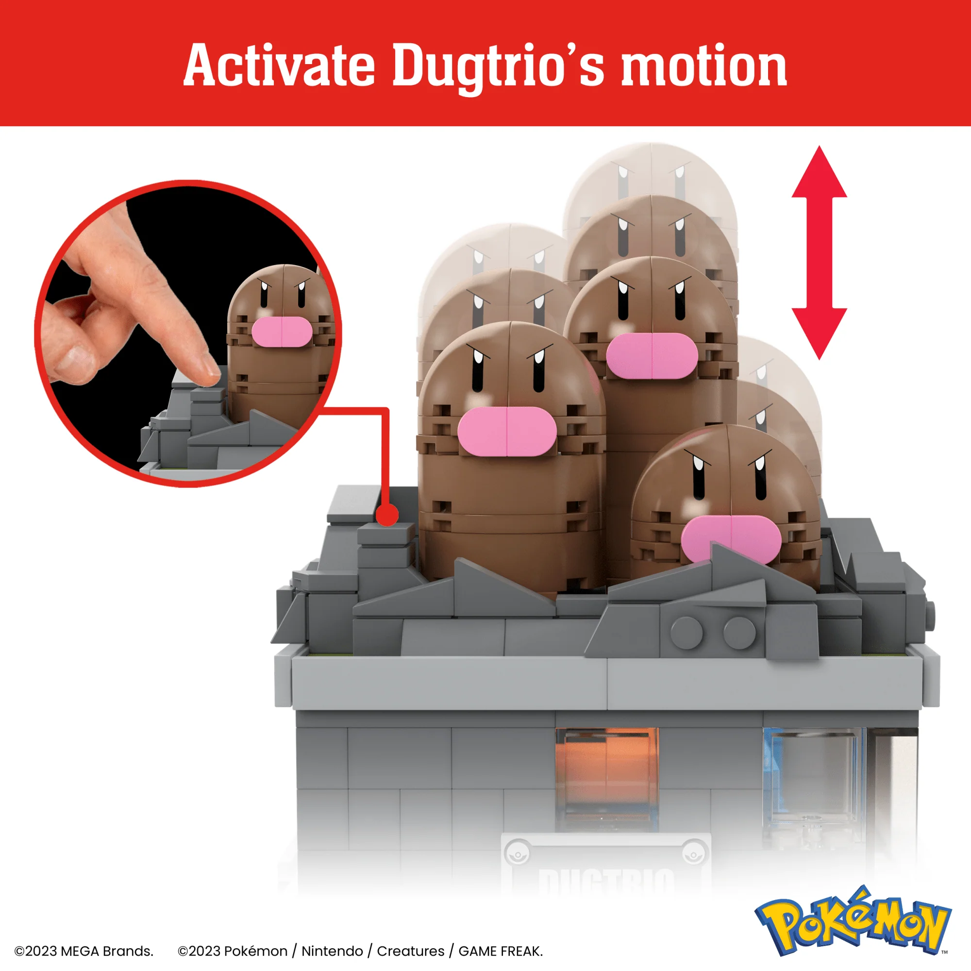 MEGA Pokémon Mini Motion Dugtrio Building Toy Kit (350 Pieces) For Collectors