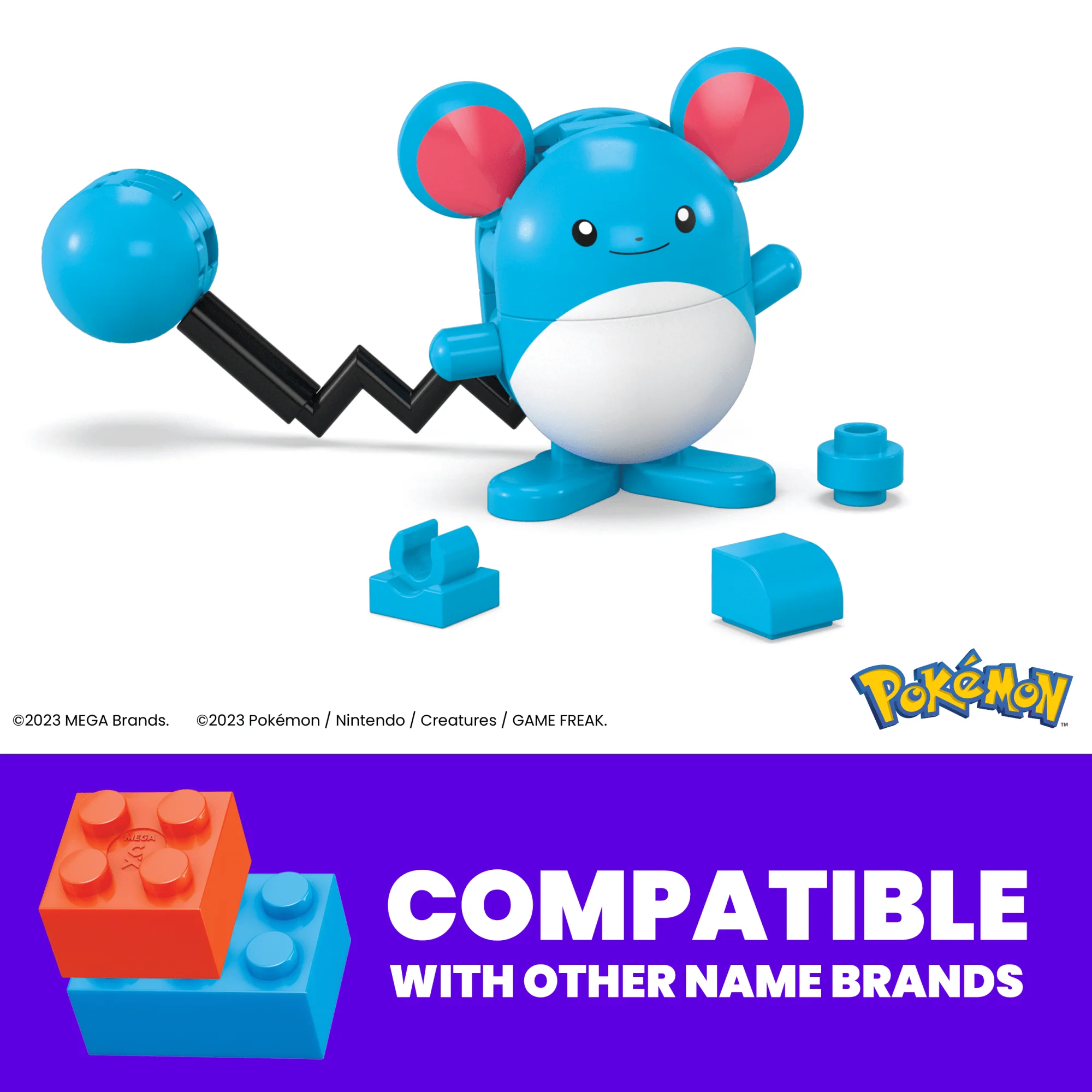 MEGA Pokémon Marill Building Toy Kit, Poseable Action Figure (24 Pieces) For Kids