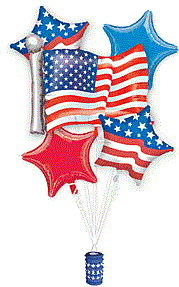 Patriotic Foil Balloon Bouquet 5ct