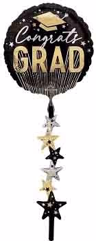 Anagram Graduation Stripes on Stripes 67 inch Foil Balloon 1ct