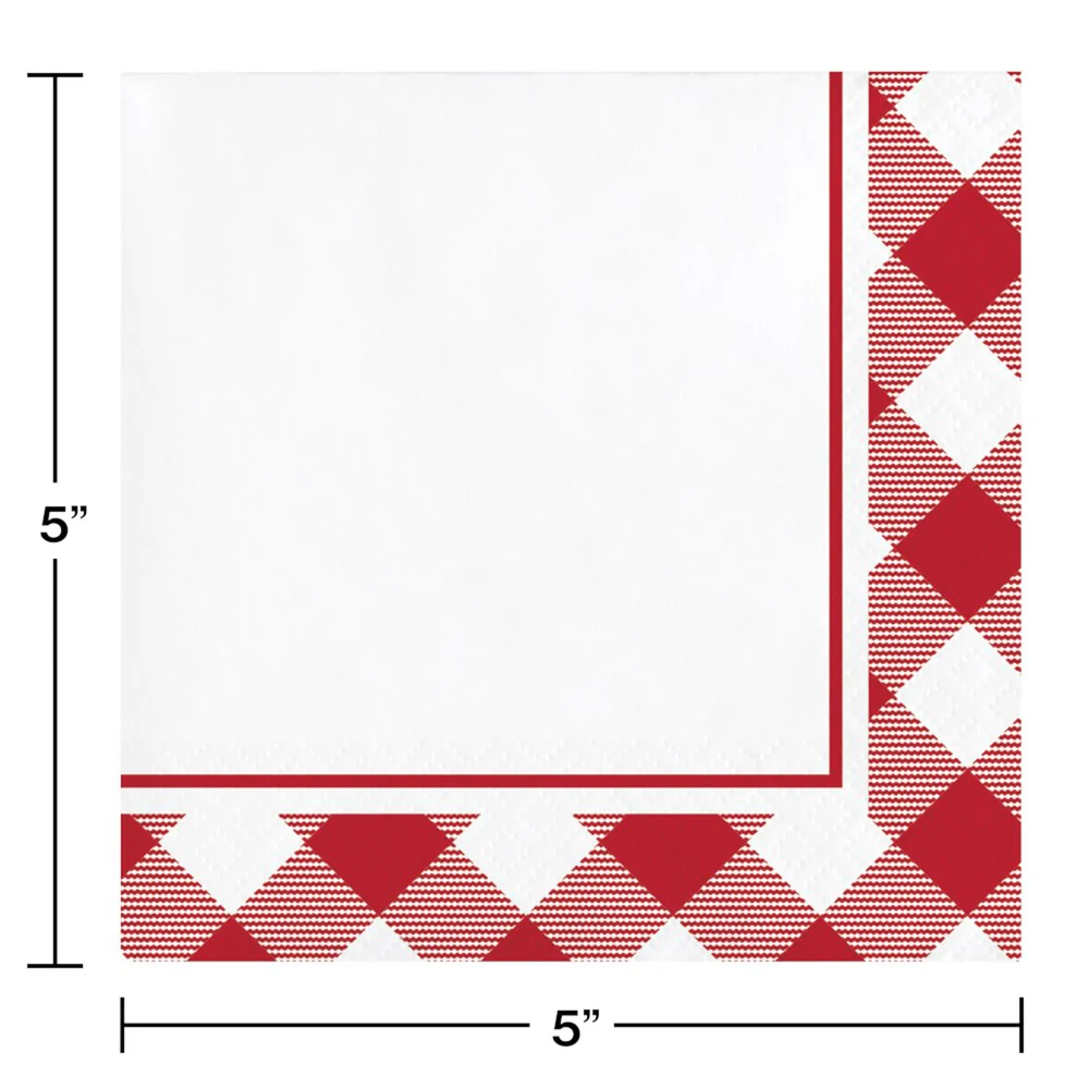 Classic Gingham Beverage Napkin 16ct