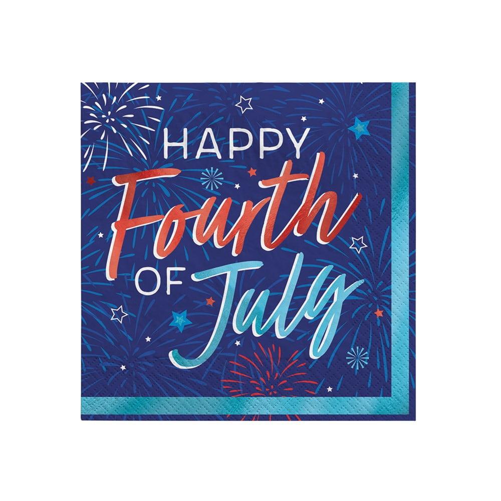 Patriotic Hot Stamped Beverage Napkin