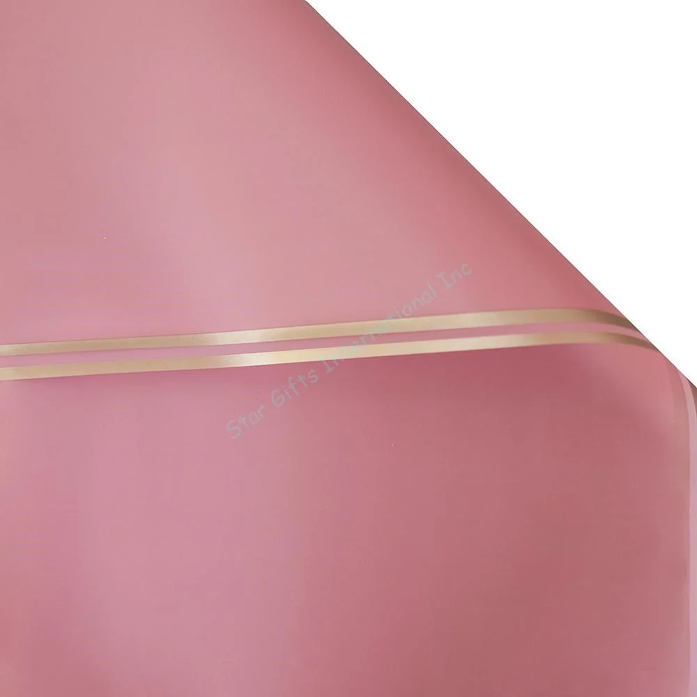 Light Red with Gold Edge Korean Floral Wrapping Paper 20ct