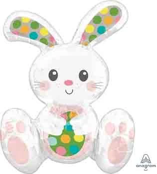 Anagram Sitting Easter Bunny Mutli Balloon Foil Balloon 1ct