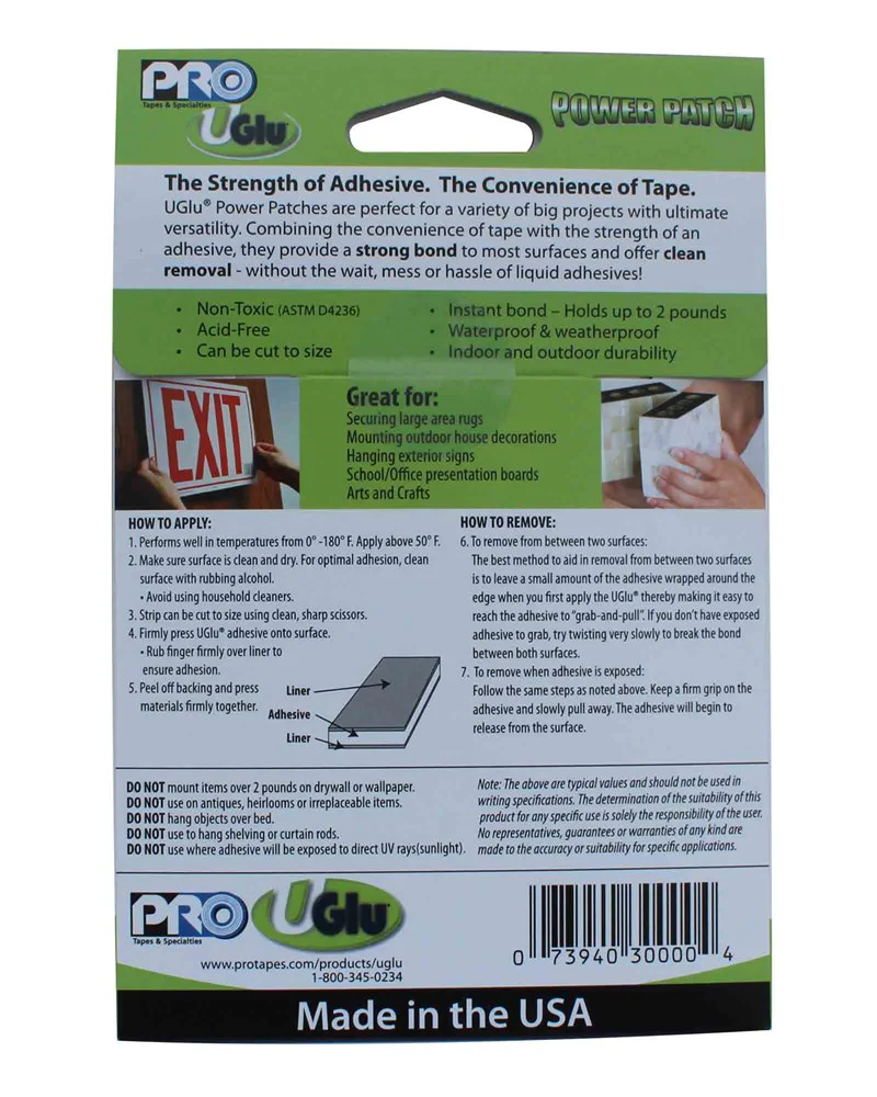 UGlu 300 20mil 3 inch x 3 inch Power Patch Envelope 5 ct