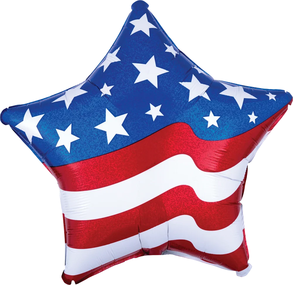 Anagram Patriotic Star 19 inch Foil Balloon 1ct