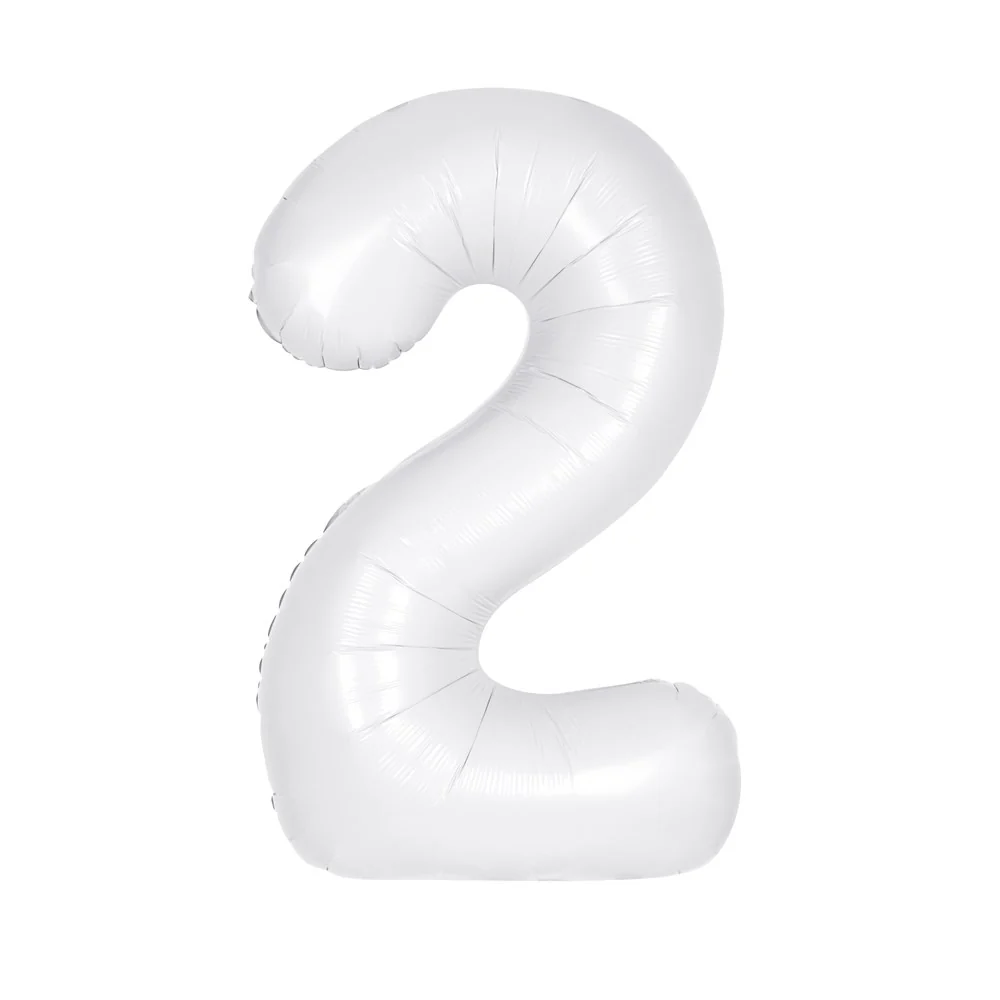 Jumbo Foil Number Balloon 34 inch Matte White 2