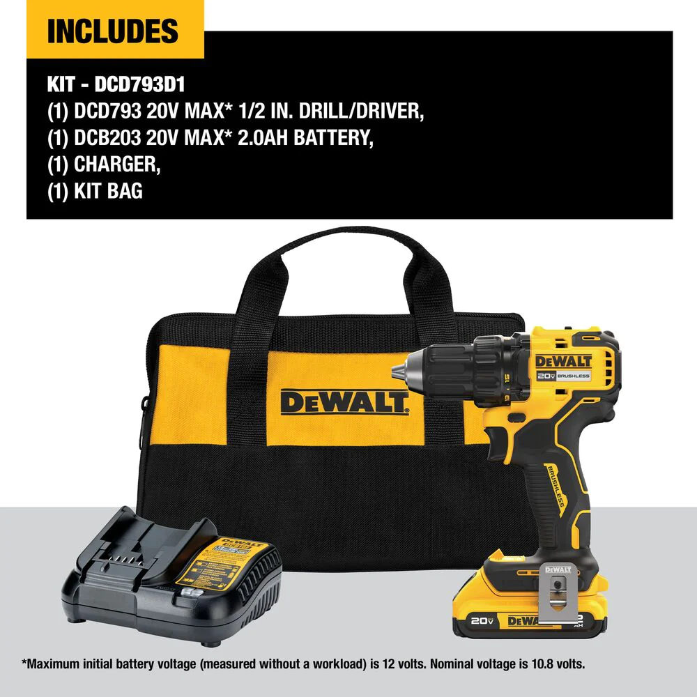 DeWALT DCD793D1 20V 1/2