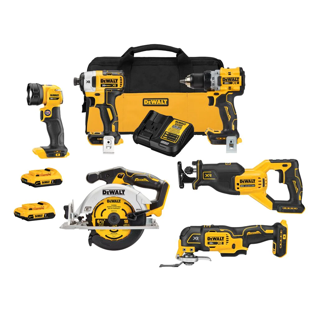 DeWALT DCK648D2 20V MAX XR Brushless Cordless 6-Tool Combo Kit w/ 2 Batteries