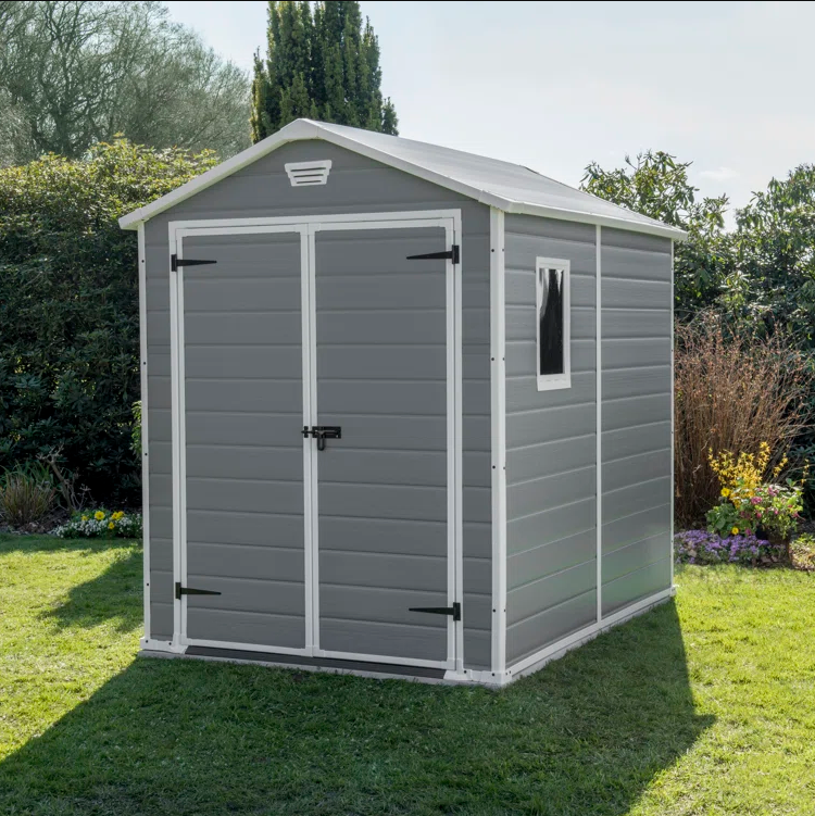 ❤️Clearance Sale❤️Resin Outdoor Storage Shed Kit Grey & White and Brown