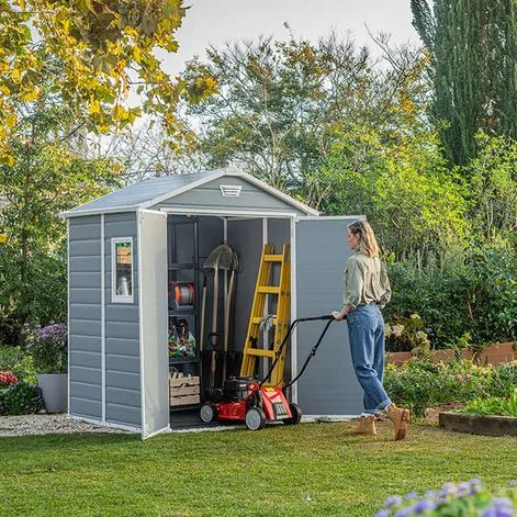 ❤️Clearance Sale❤️Resin Outdoor Storage Shed Kit Grey & White and Brown