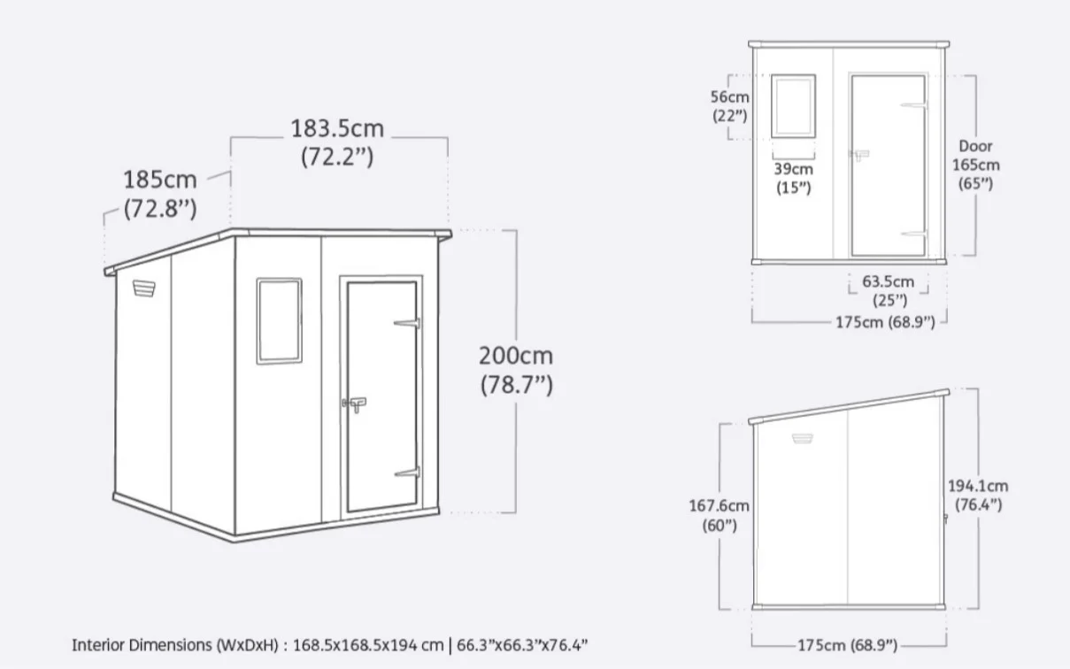 Manor Pent 6x6 Garden Shed - Grey
