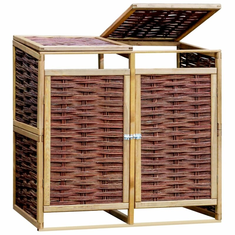 Josepha 5 ft. W x 3 ft. D Solid Wood Horizontal Garbage Shed