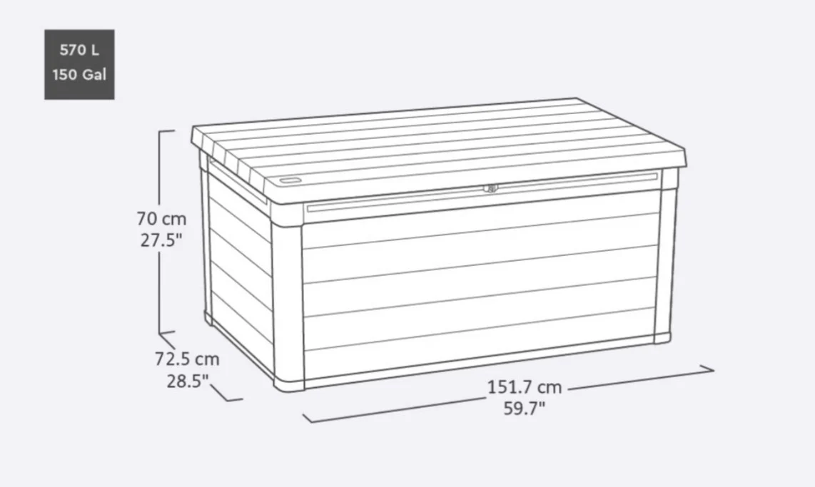 Cortina 570L Storage Box - Grey