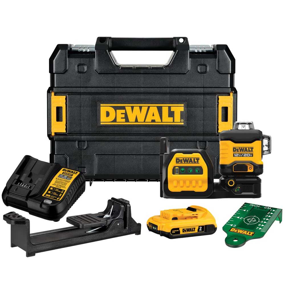 DeWALT DCLE34030G-QU 20V 3 x 360 Cordless Lithium-Ion Cross Line Green Laser Kit