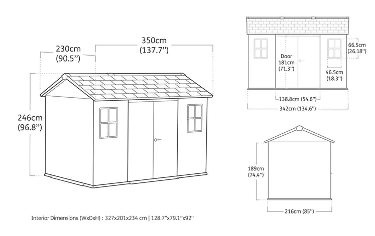Newton Plus Shed 7.5x11 (3.4m)