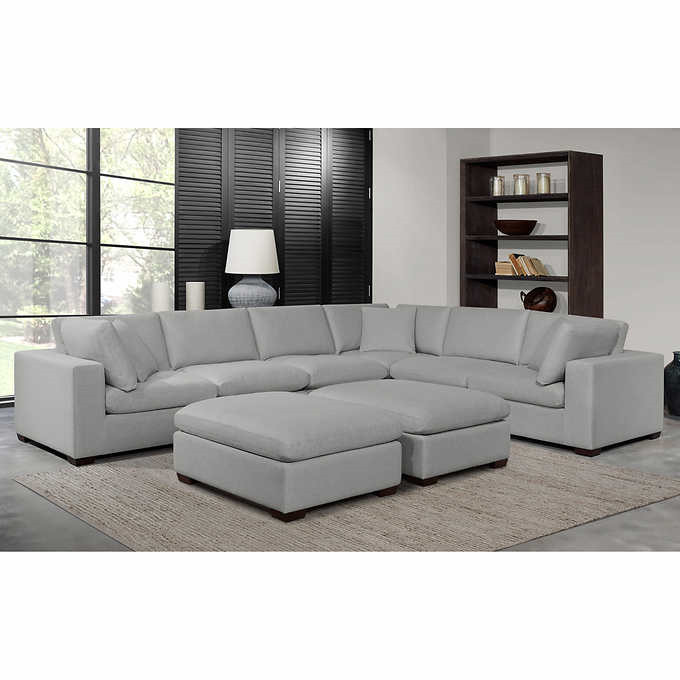 Thomasville Lowell 8-Piece Fabric Modular Sectional(Gray)
