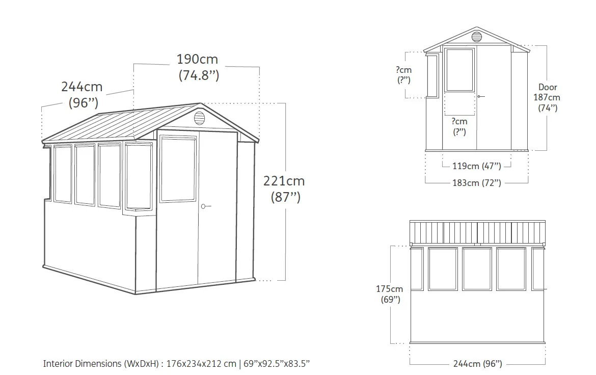 Working / Potting 6x8 Shed - Green