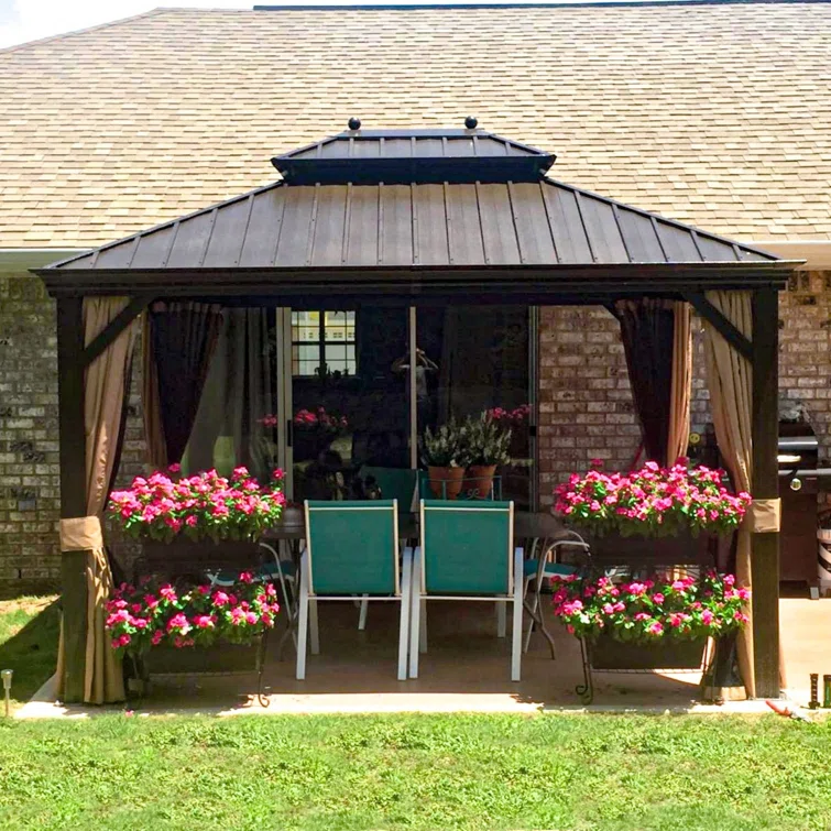 10' x 12' Hardtop Gazebo Canopy for Patio Deck Backyard