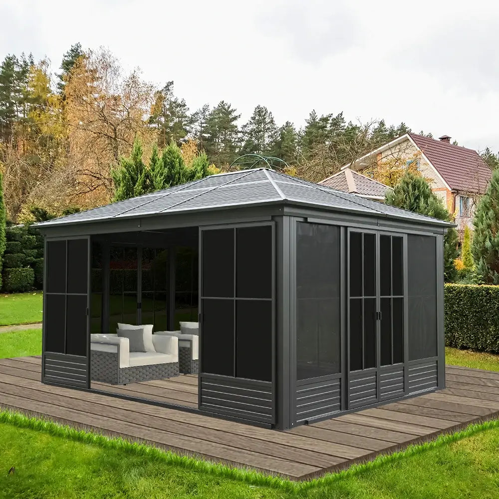 12'×15' Sunroom with Four Side Doors