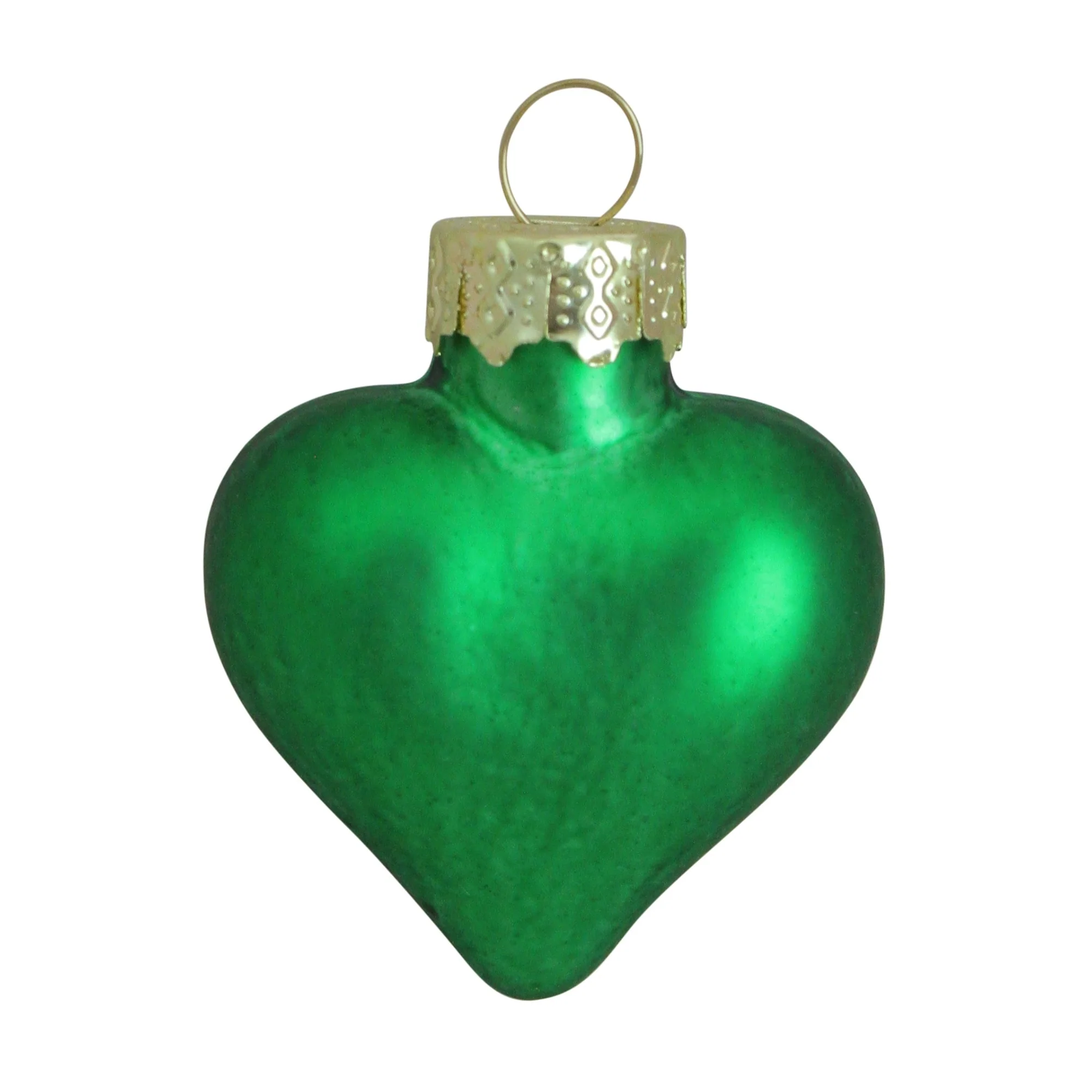 Matte Finish Glass Heart Christmas Ornaments 1.75