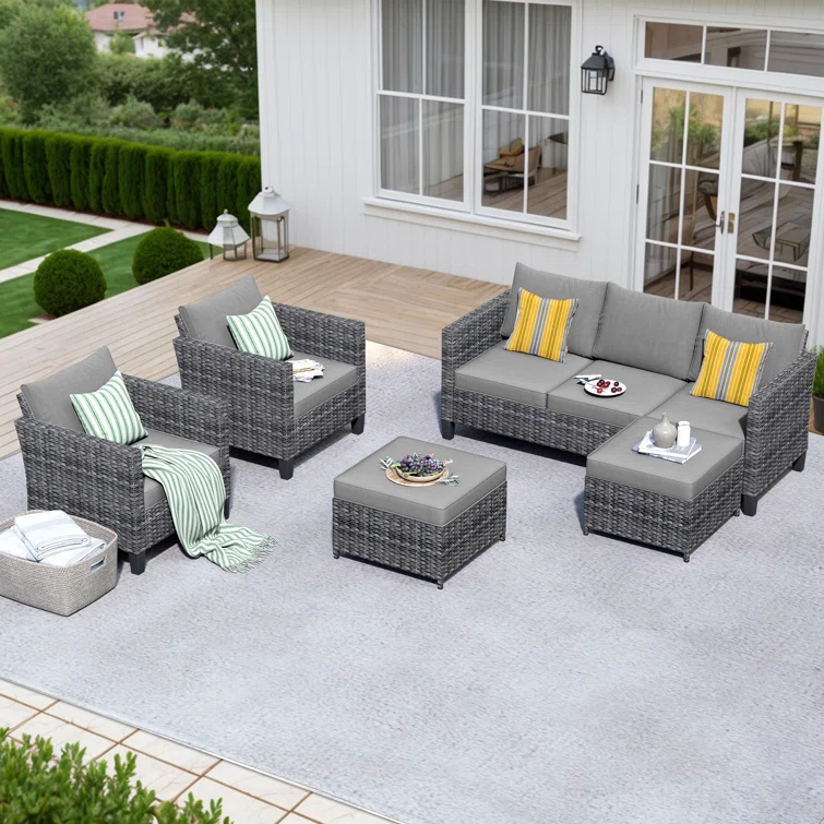 Townsey 5 - Person Outdoor Seating Group with Cushions