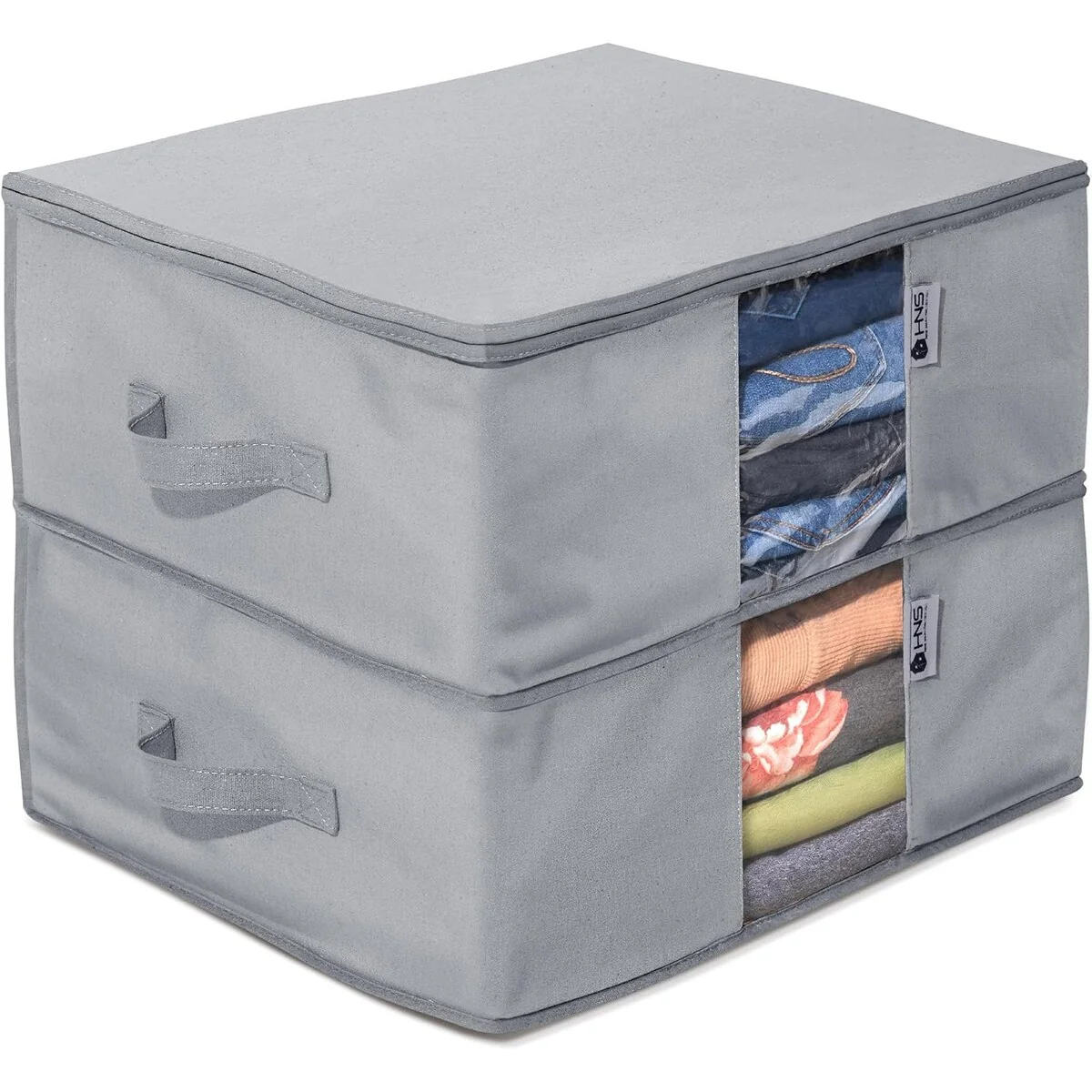 Clothes Storage Bag Organizer with Cedar Insert to Protect from Moths, Moist, Dirt, Dust etc. - Set of 2 Bags